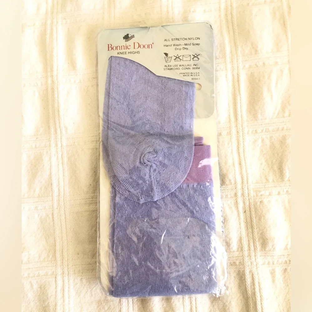 Vtg Bonnie Doon Lavender Cordelia Knee Highs